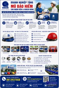 Khám phá lợi ích của mũ bảo hiểm quà tặng, nón bảo hiểm in logo dành cho doanh nghiệp. Xây dựng thương hiệu, lan tỏa văn hóa an toàn giao thông và thể hiện trách nhiệm xã hội cùng EIKICHI Việt Nam.