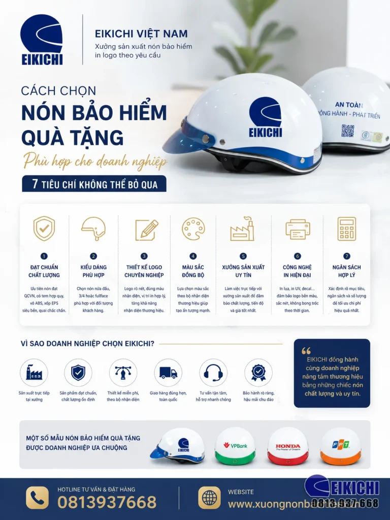 Cách Chọn Nón Bảo Hiểm Quà Tặng Phù Hợp Cho Doanh Nghiệp – 7 Tiêu Chí Không Thể Bỏ Qua