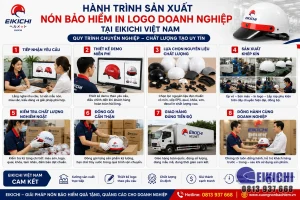 Hành Trình Sản Xuất Nón Bảo Hiểm In Logo Doanh Nghiệp Tại EIKICHI Việt Nam