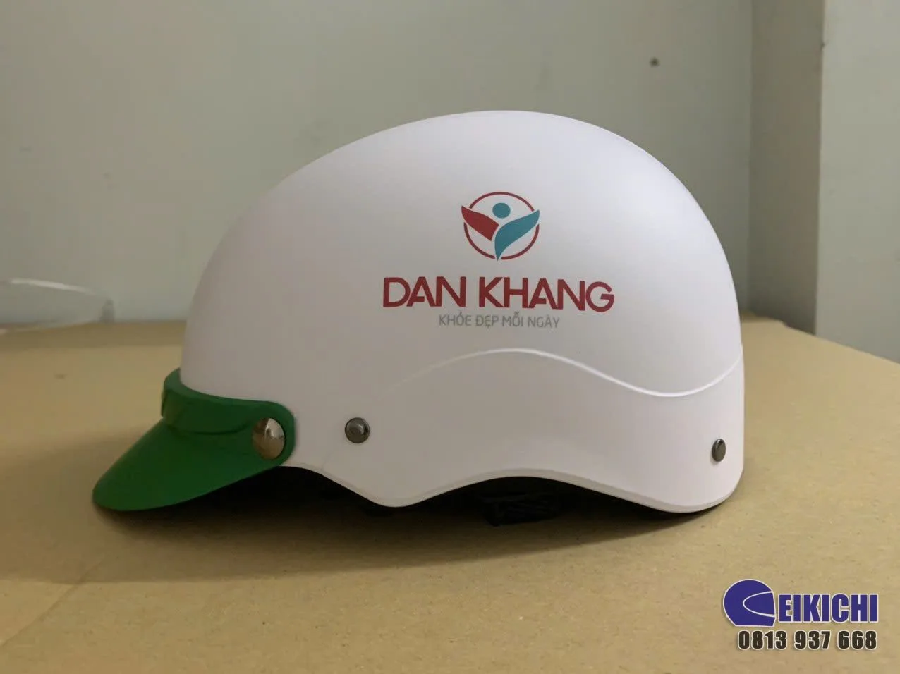 Nón Bảo Hiểm In Logo Công Ty Dược Phẩm Dân Khang | Xưởng Sản Xuất Nón Bảo Hiểm EIKICHI
