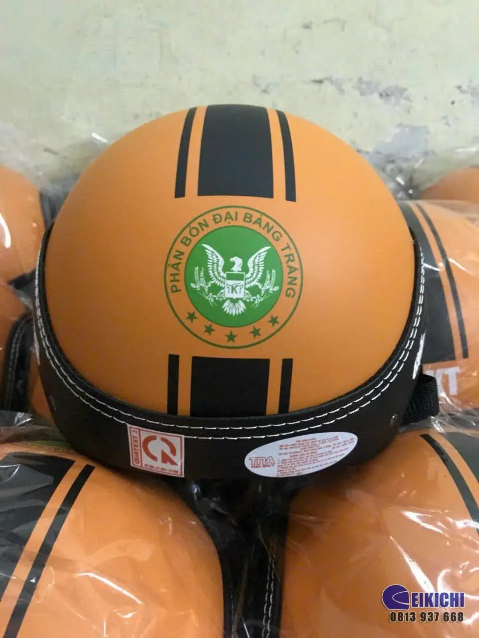 Nón Bảo Hiểm In Logo Công Ty TKT | Xưởng Sản Xuất Nón Bảo Hiểm Eikichi Theo Yêu Cầu Giá Rẻ