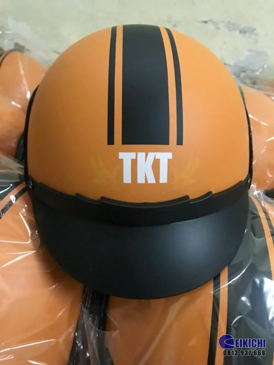 Nón Bảo Hiểm In Logo Công Ty TKT | Xưởng Sản Xuất Nón Bảo Hiểm Eikichi Theo Yêu Cầu Giá Rẻ