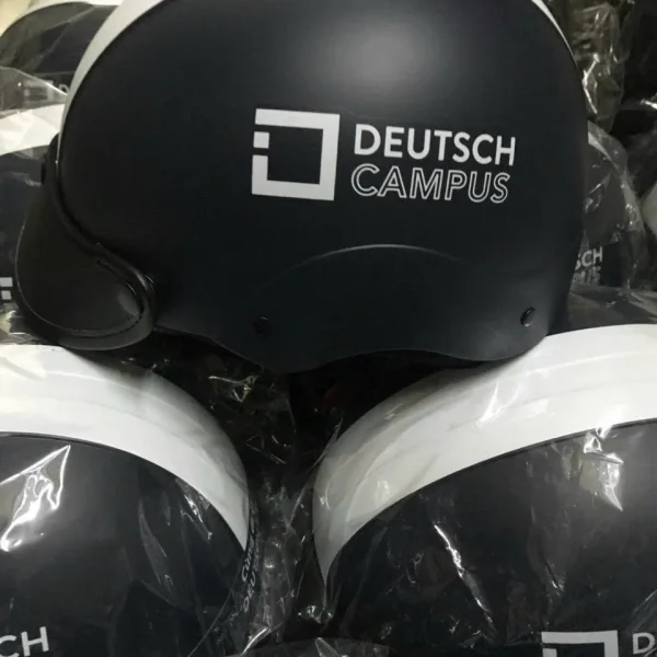 Nón Bảo Hiểm In Logo Deutsch Campus | Xưởng Sản Xuất Nón Bảo Hiểm Quà Tặng Doanh Nghiệp EIKICHI