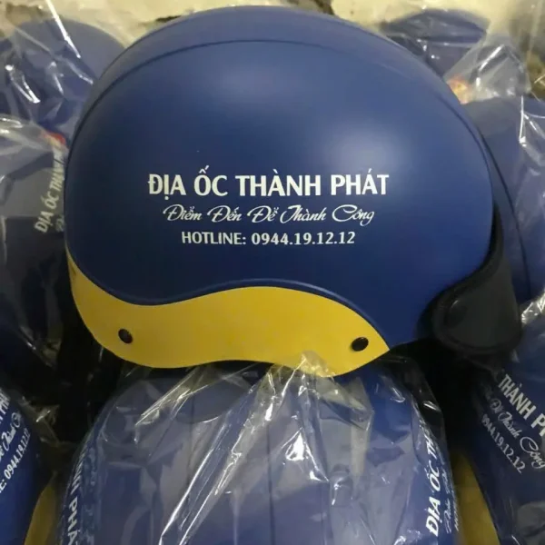 Nón Bảo Hiểm In Logo Địa Ốc Thành Phát | Xưởng Sản Xuất Nón Bảo Hiểm Quà Tặng Doanh Nghiệp EIKICHI