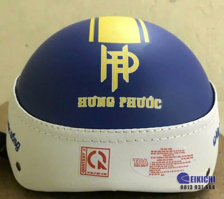 Nón Bảo Hiểm In Logo Hưng Phước Group | Xưởng Sản Xuất Nón Bảo Hiểm Quà Tặng Eikichi