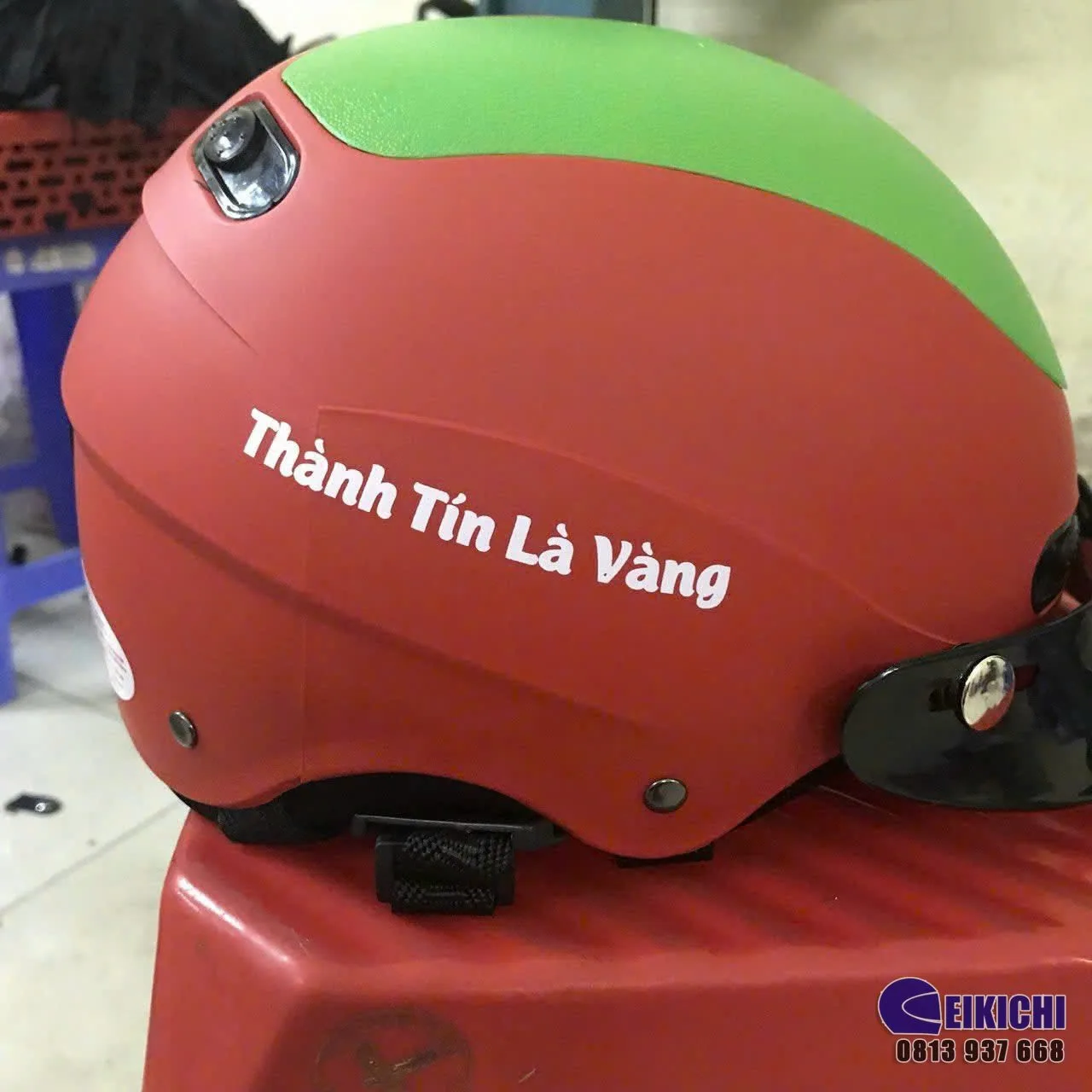 Nón Bảo Hiểm In Logo Hưng Thịnh Land | Xưởng Nón Bảo Hiểm Giá Rẻ EIKICHI – Sản Xuất Theo Yêu Cầu Tại TP.HCM