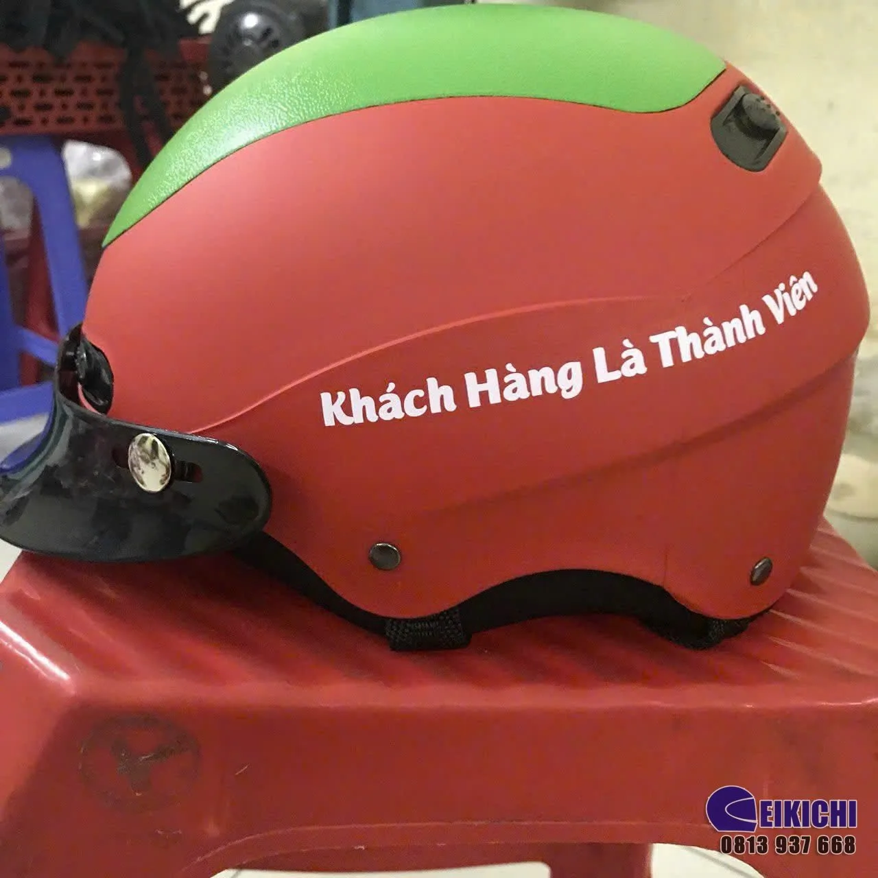 Nón Bảo Hiểm In Logo Hưng Thịnh Land | Xưởng Nón Bảo Hiểm Giá Rẻ EIKICHI – Sản Xuất Theo Yêu Cầu Tại TP.HCM