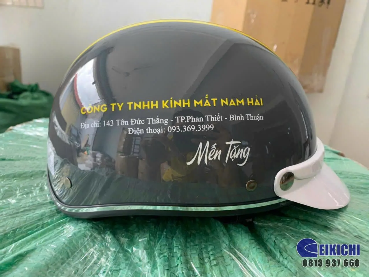 Nón Bảo Hiểm In Logo Kính Mắt Nam Hải | Xưởng Sản Xuất Nón Bảo Hiểm Quà Tặng Doanh Nghiệp EIKICHI