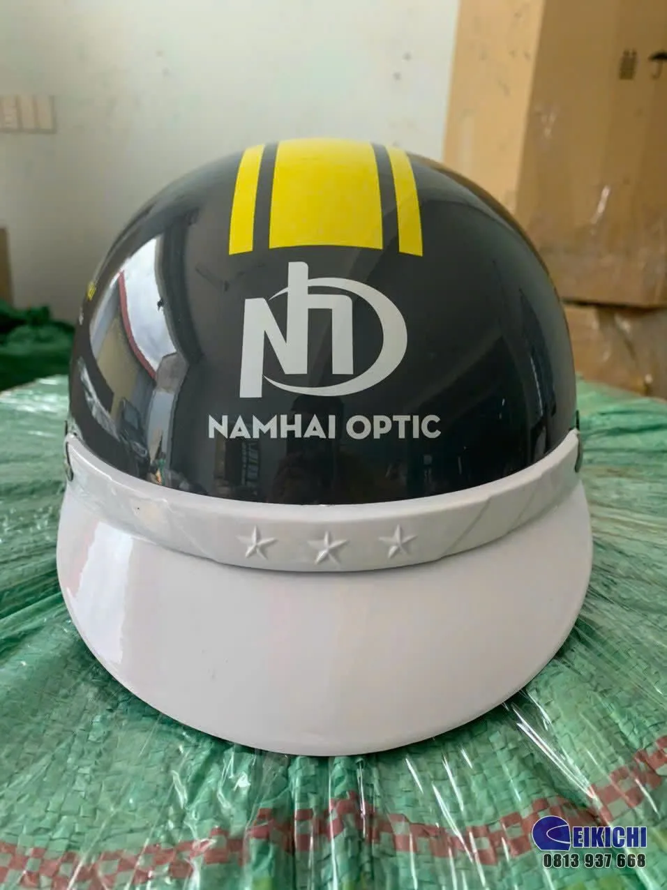 Nón Bảo Hiểm In Logo Kính Mắt Nam Hải | Xưởng Sản Xuất Nón Bảo Hiểm Quà Tặng Doanh Nghiệp EIKICHI
