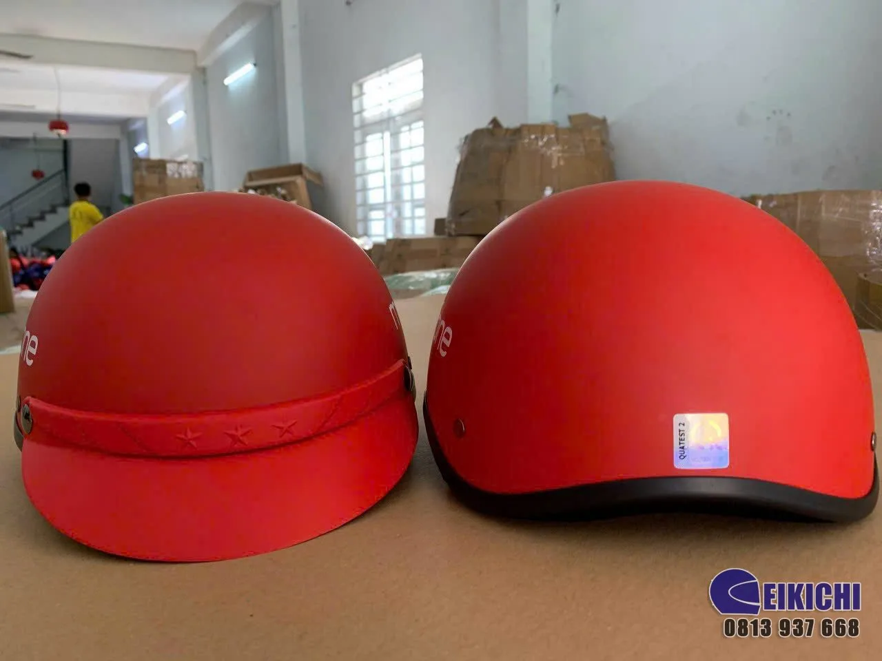 Nón Bảo Hiểm In Logo Mobifone – Xưởng Sản Xuất Nón Bảo Hiểm Theo Yêu Cầu | EIKICHI