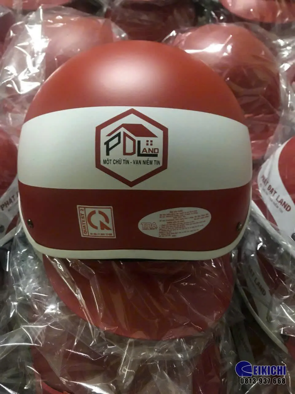 Nón Bảo Hiểm In Logo Phát Đạt Land – Xưởng Sản Xuất Nón Bảo Hiểm Quà Tặng Doanh Nghiệp EIKICHI