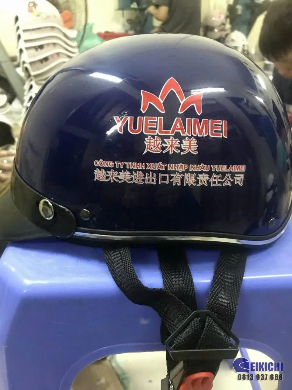 Nón Bảo Hiểm In Logo YUELAIMEI – Xưởng Sản Xuất Nón Bảo Hiểm Quà Tặng Doanh Nghiệp EIKICHI