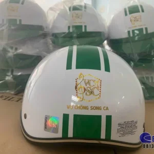Nón Bảo Hiểm In Logo Mỹ Phẩm Vợ Chồng Song Ca | EIKICHI – Xưởng Sản Xuất Nón Bảo Hiểm Quà Tặng Doanh Nghiệp Theo Yêu Cầu