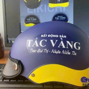 Nón Bảo Hiểm In Logo Bất Động Sản Tấc Vàng – Xưởng EIKICHI Sản Xuất Nón Bảo Hiểm Theo Yêu Cầu Cho Doanh Nghiệp