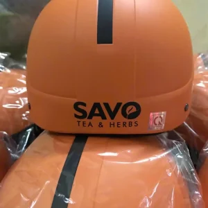 Nón Bảo Hiểm In Logo SAVO Tea & Herbs | Xưởng Sản Xuất Nón Bảo Hiểm Quảng Cáo Doanh Nghiệp EIKICHI