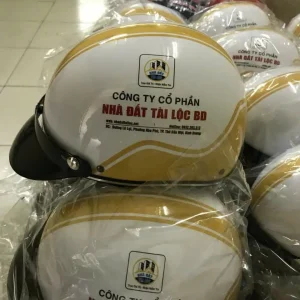 Nón Bảo Hiểm In Logo Nhà Đất Tài Lộc BD | Xưởng Sản Xuất Nón Bảo Hiểm Quà Tặng Doanh Nghiệp Eikichi