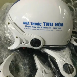 Nón Bảo Hiểm In Logo Nhà Thuốc THU HÀ | Xưởng Sản Xuất Nón Bảo Hiểm Quà Tặng Doanh Nghiệp EIKICHI