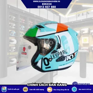 Nón Bảo Hiểm Fullface EIKICHI Racing Xanh Đỏ – Họa Tiết Thể Thao Nổi Bật
