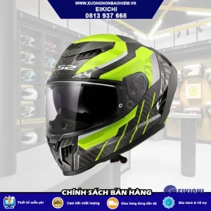 Nón Bảo Hiểm Fullface EIKICHI Xanh Neon – Thiết Kế Racing Cá Tính, Kính Khói Thể Thao