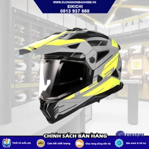 Nón Bảo Hiểm Fullface Adventure EIKICHI Vàng Neon – Thiết Kế Cá Tính, Kính Khói
