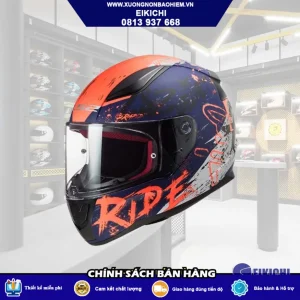 Nón Bảo Hiểm Fullface EIKICHI Đen Xanh Neon – Phong Cách Racing Nổi Bật