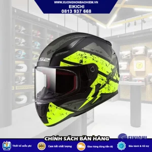 Nón Bảo Hiểm Fullface EIKICHI Đen Xanh Neon – Phong Cách Racing Nổi Bật