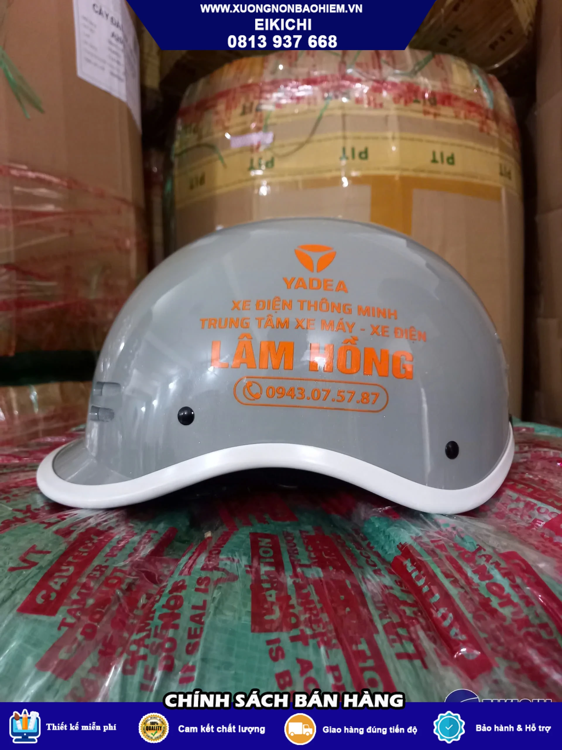 Làm Nón Bảo Hiểm In Logo Theo Yêu Cầu | Giá Xưởng EIKICHI