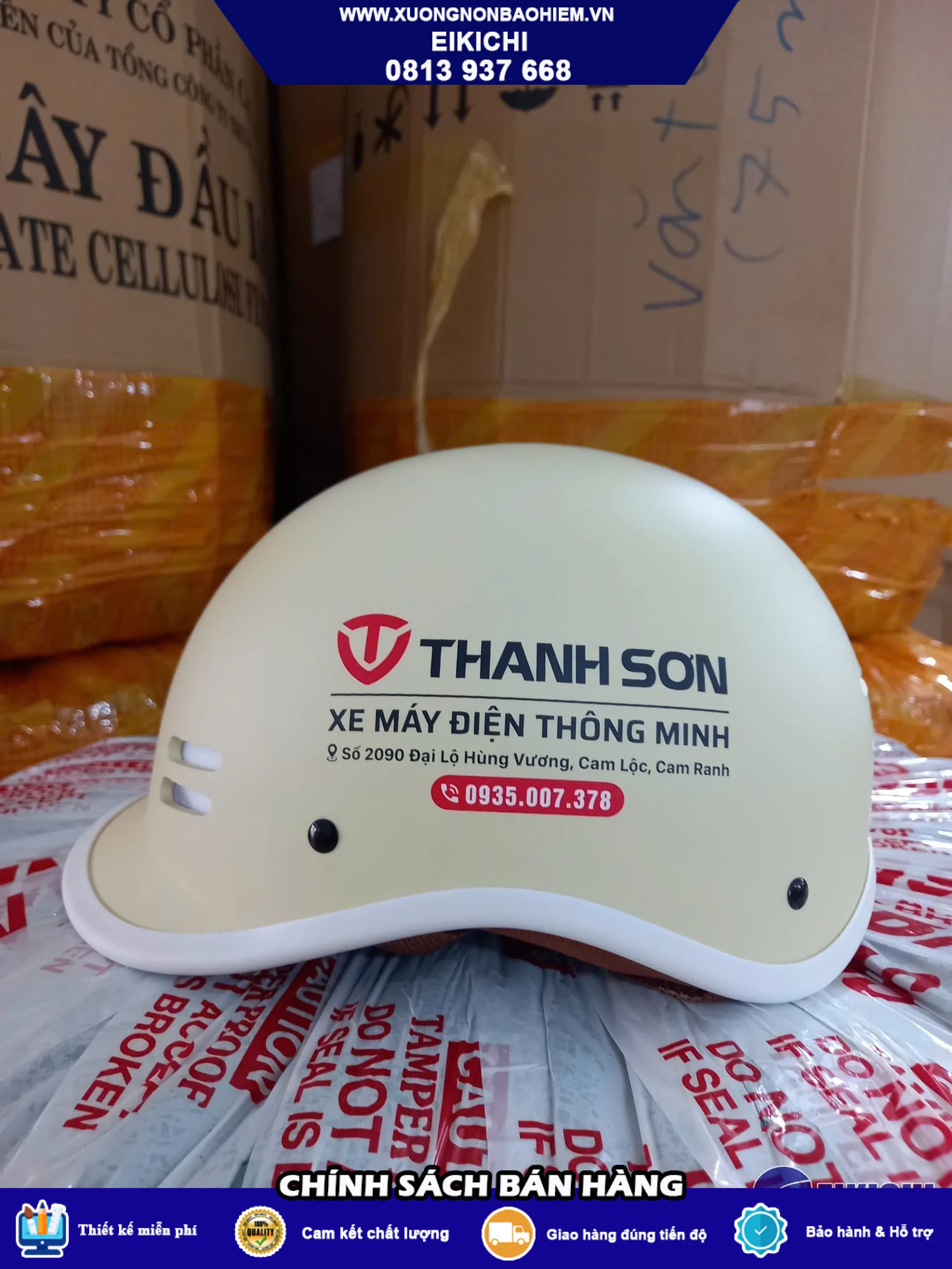Làm Nón Bảo Hiểm In Logo Theo Yêu Cầu | Giá Xưởng EIKICHI