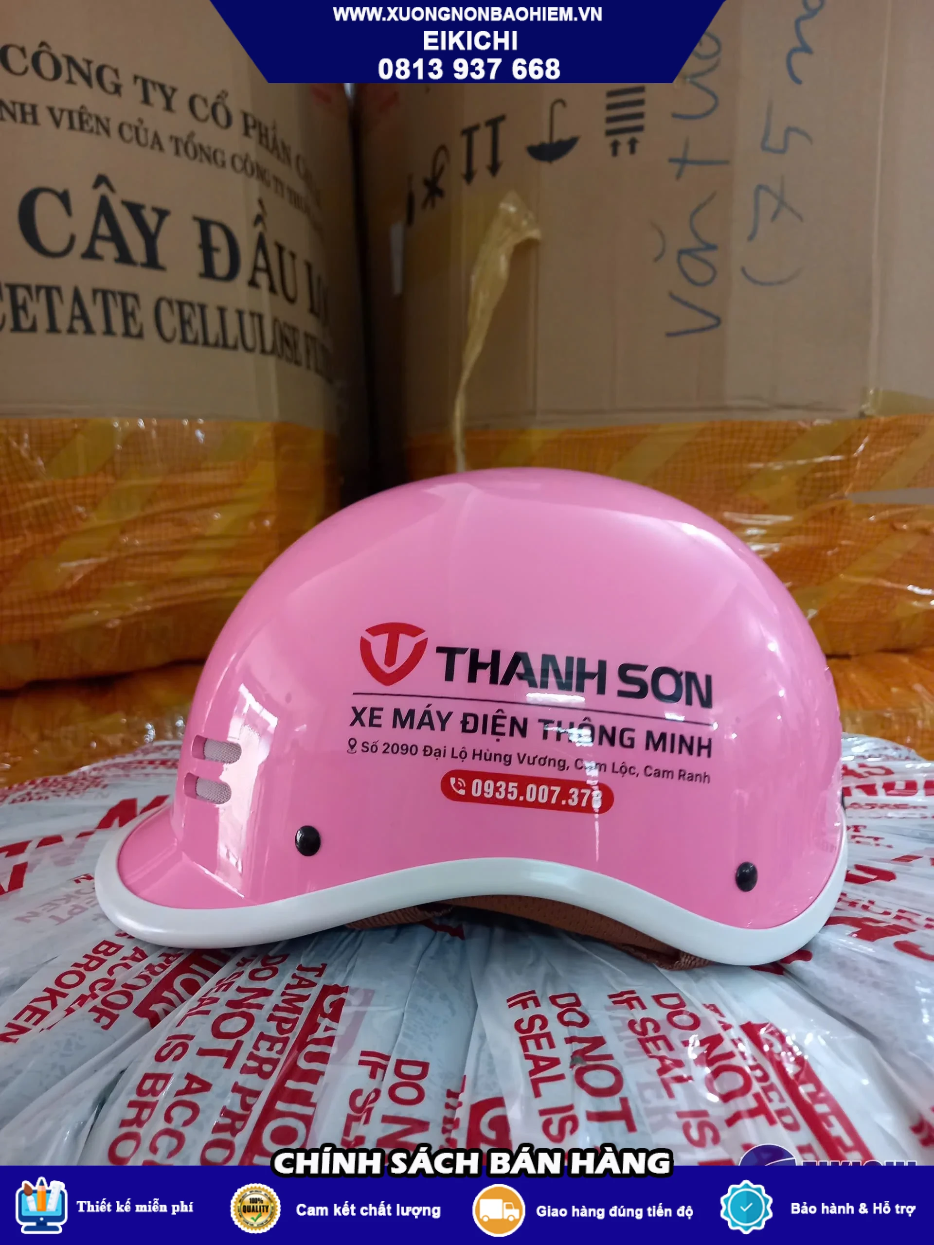 Làm Nón Bảo Hiểm In Logo Theo Yêu Cầu | Giá Xưởng EIKICHI