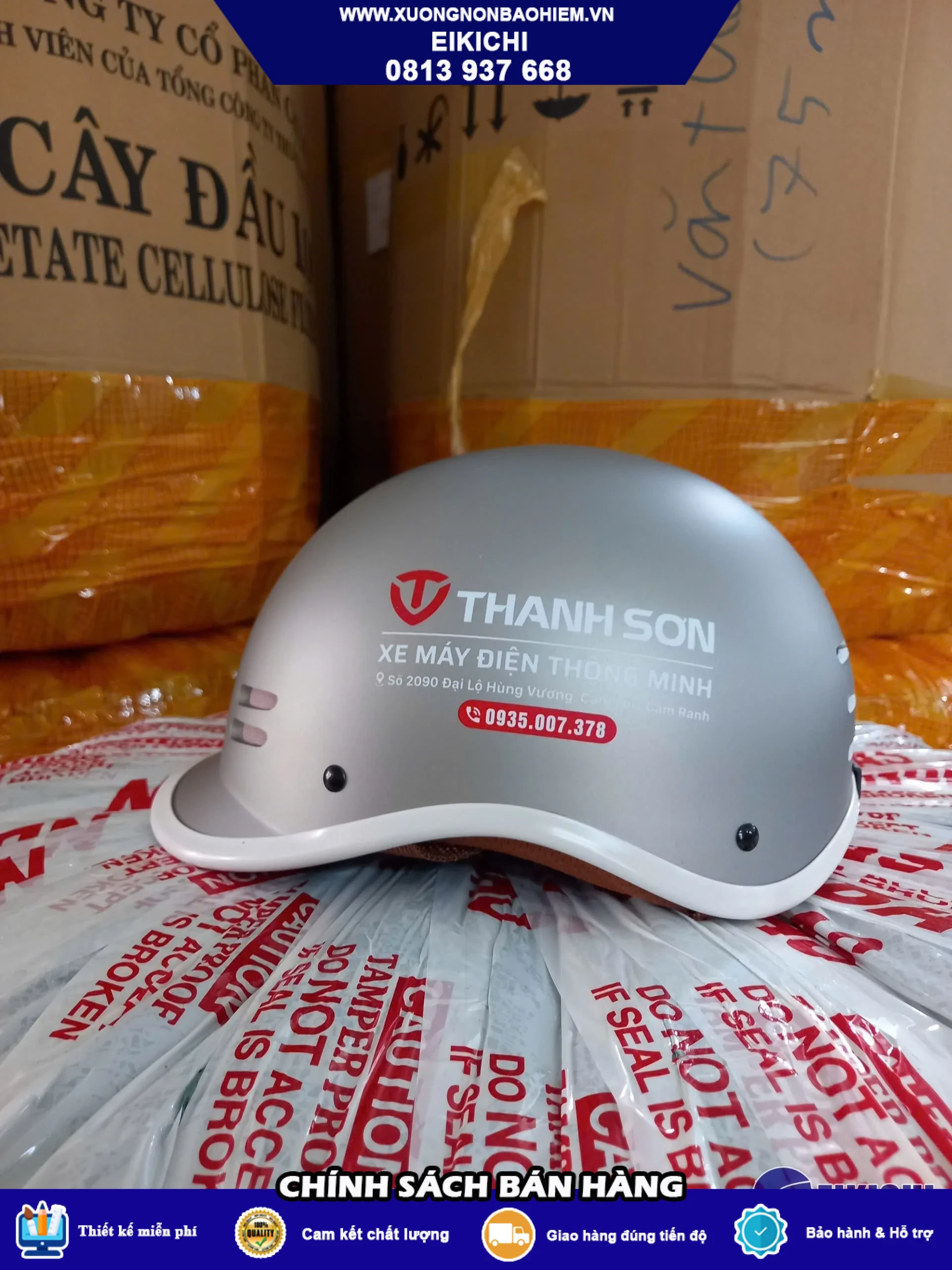 Làm Nón Bảo Hiểm In Logo Theo Yêu Cầu | Giá Xưởng EIKICHI