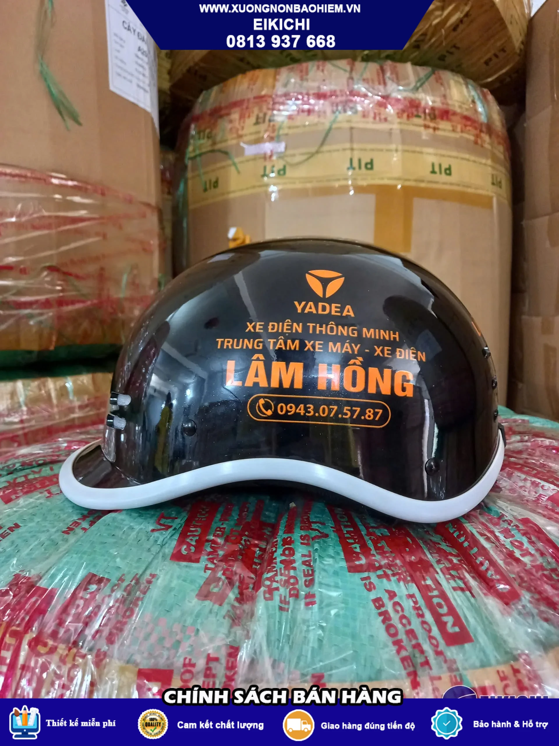 Làm Nón Bảo Hiểm In Logo Theo Yêu Cầu | Giá Xưởng EIKICHI