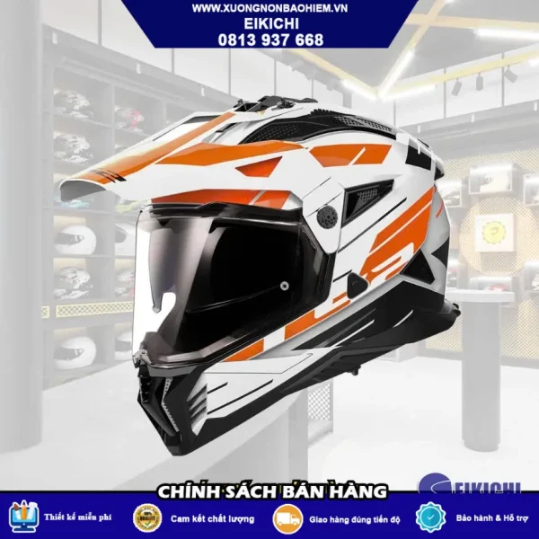 Nón Bảo Hiểm Fullface Adventure EIKICHI Vàng Neon – Thiết Kế Cá Tính, Kính Khói