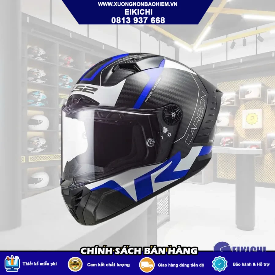 Nón Bảo Hiểm Fullface EIKICHI Xanh Neon – Thiết Kế Racing Cá Tính, Kính Khói Thể Thao