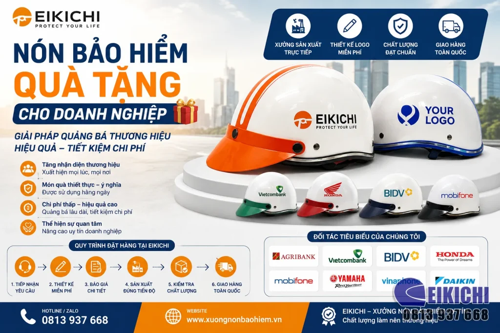 Nón Bảo Hiểm Quà Tặng Cho Doanh Nghiệp – Giải Pháp Quảng Bá Thương Hiệu Hiệu Quả, Tiết Kiệm Chi Phí