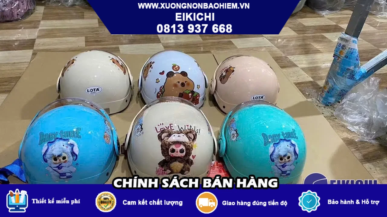 Nón Bảo Hiểm Trẻ Em In Logo Theo Yêu Cầu | EIKICHI