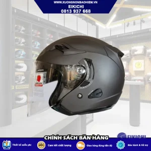 Nón Bảo Hiểm Fullface EIKICHI Cao Cấp Màu Xám Nhám – Thiết Kế Thể Thao, Kính Chắn Toàn Diện