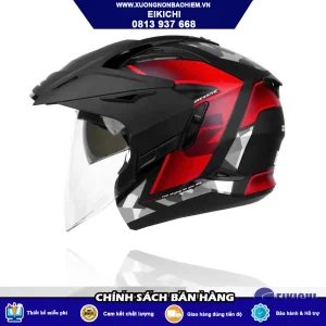 Nón Bảo Hiểm Off-Road EIKICHI Đen Đỏ – Thiết Kế Mạnh Mẽ, Cá Tính