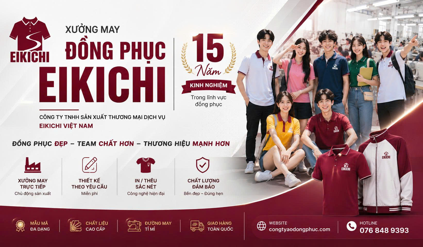 Xưởng May & In Áo Đồng Phục Chuẩn Xưởng – Giá Gốc Từ 85K | Eikichi